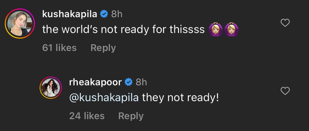 Kusha Kapila reacts on Rhea Kapoor's post