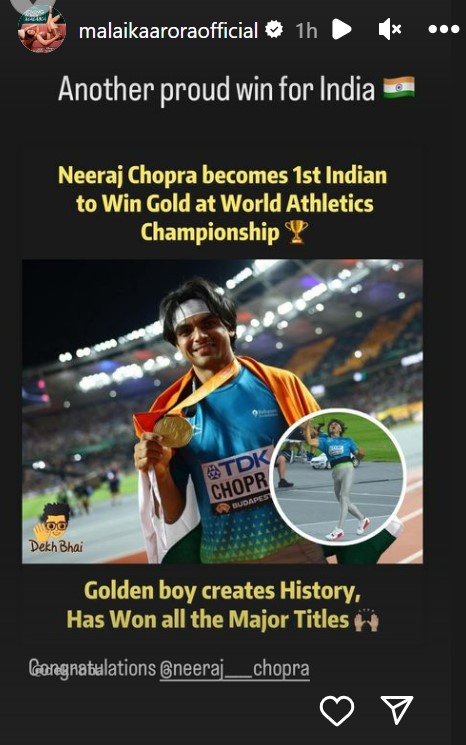 Malaika Arora on Neeraj Chopra's gold medal