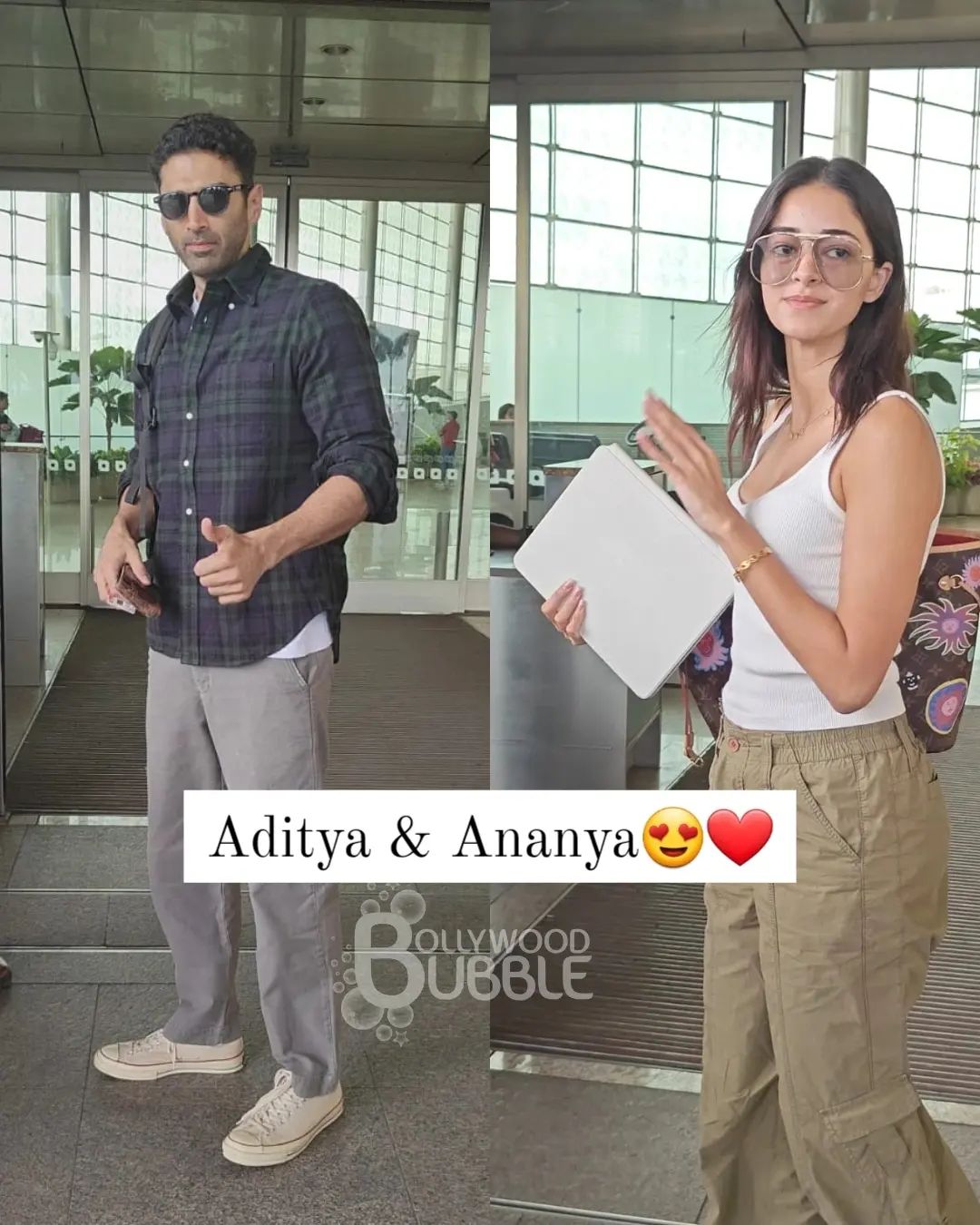 Aditya Roy Kapur and Ananya Panday clicked at the airport