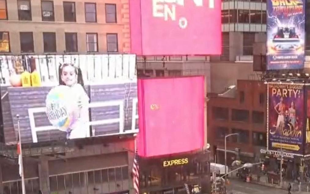 Tara Bhanushali features at Times Square billboard