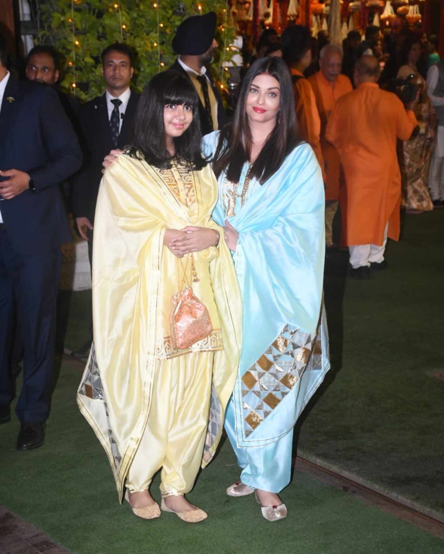 Aishwarya Rai Bachchan and daughter Aaradhya Bachchan at the Ambanis for Ganesh Chaturthi celebrations