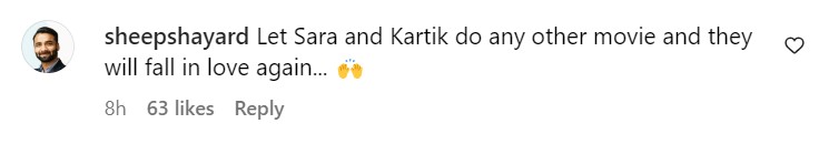 Fan comment on Sara-Kartik hug