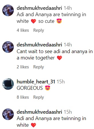 Fans react to Ananya Panday and Aditya Roy Kapur