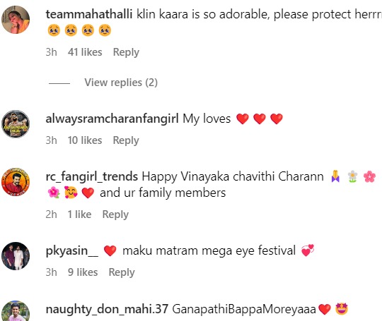 Fans react to Ram Charan's post