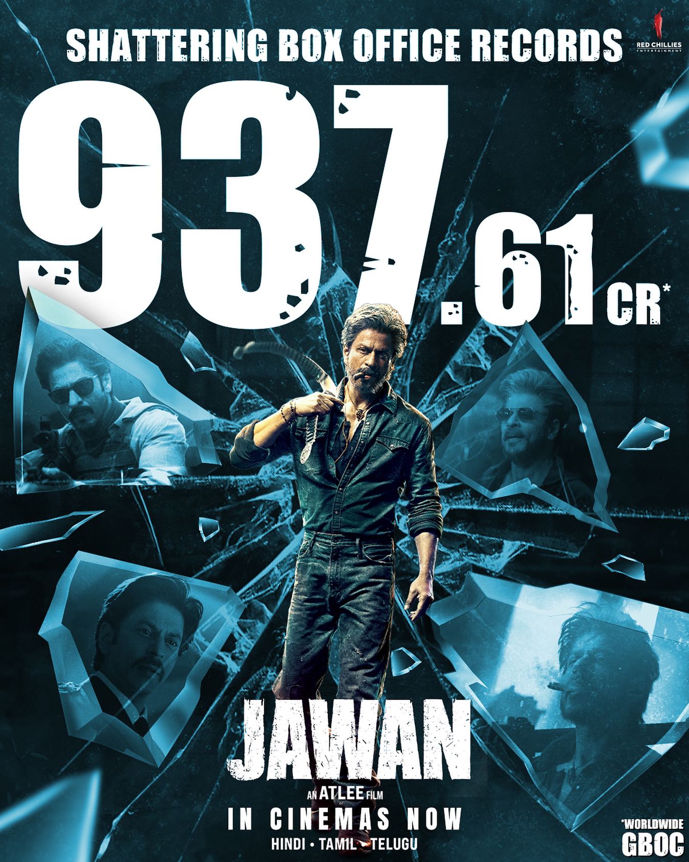 Jawan crosses 900 Crs at the world wide box office collection