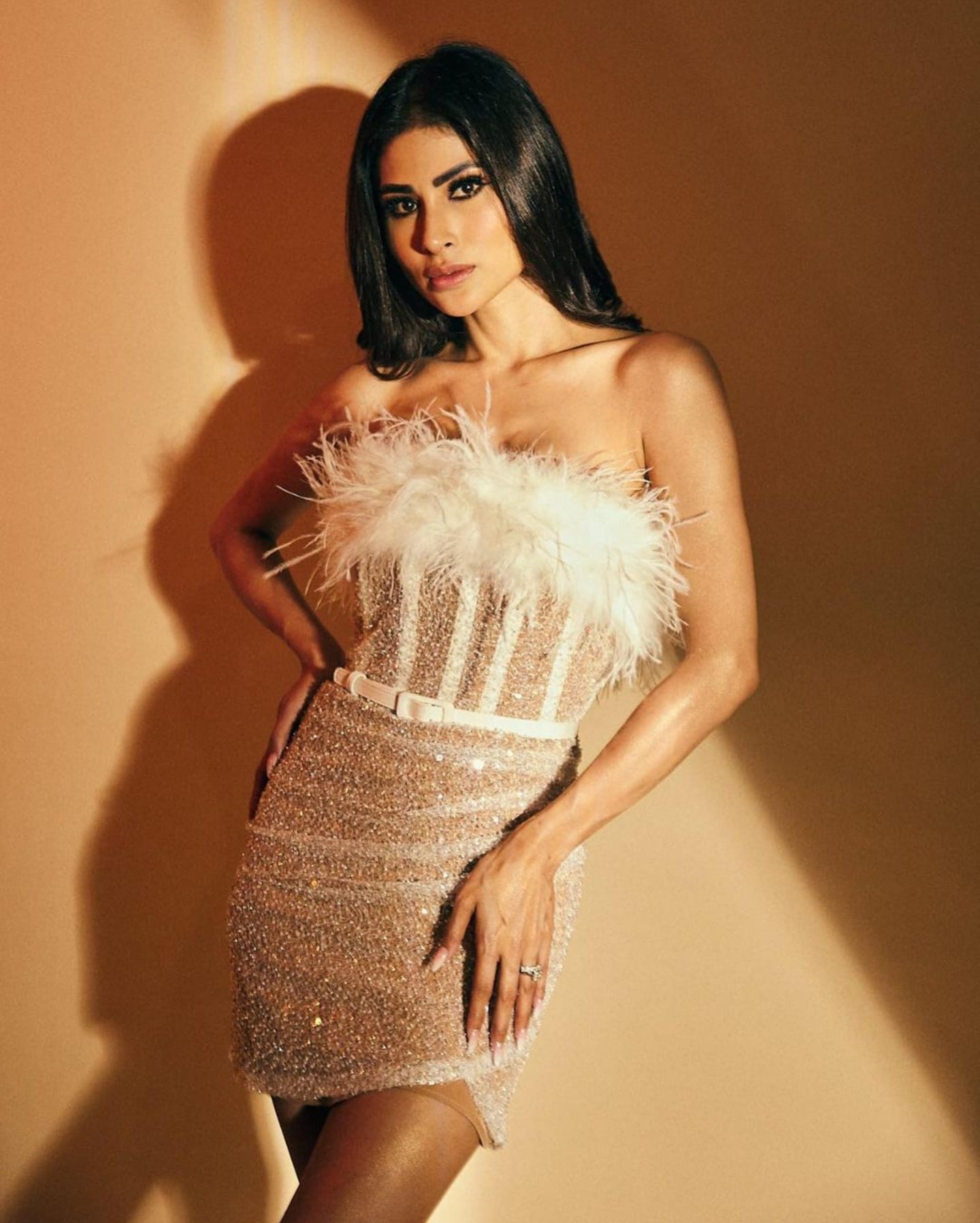 Mouni Roy in a glittery bodycon dress