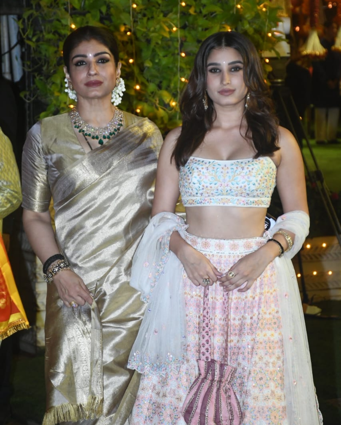 Raveena Tandon and daughter Rasha Thadani at the Ambanis for Ganesh Chaturthi celebrations