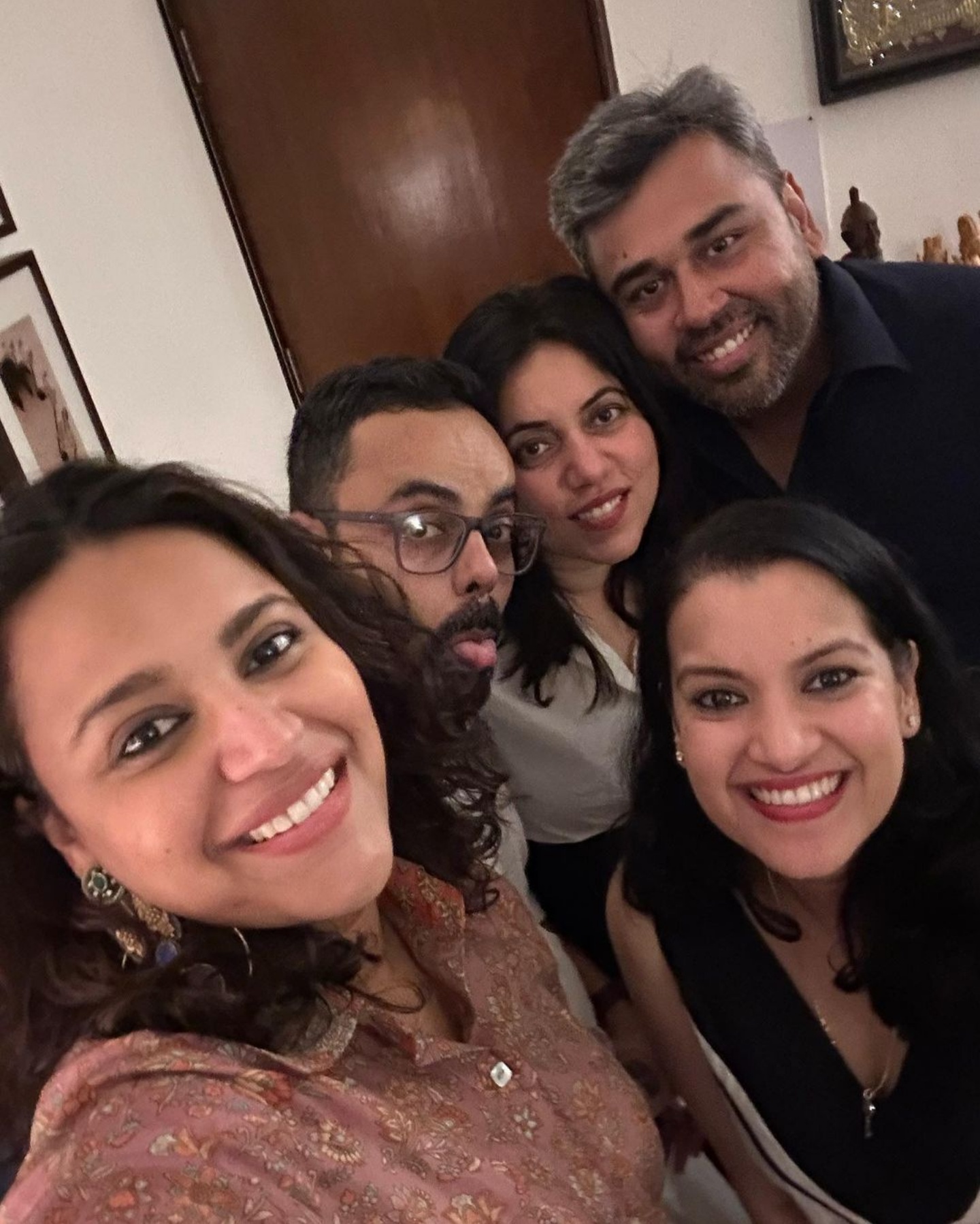 Swara Bhasker poses with her friends at her surprise baby shower