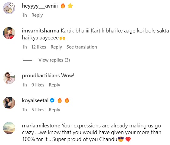 Fans react to Kartik Aaryan post