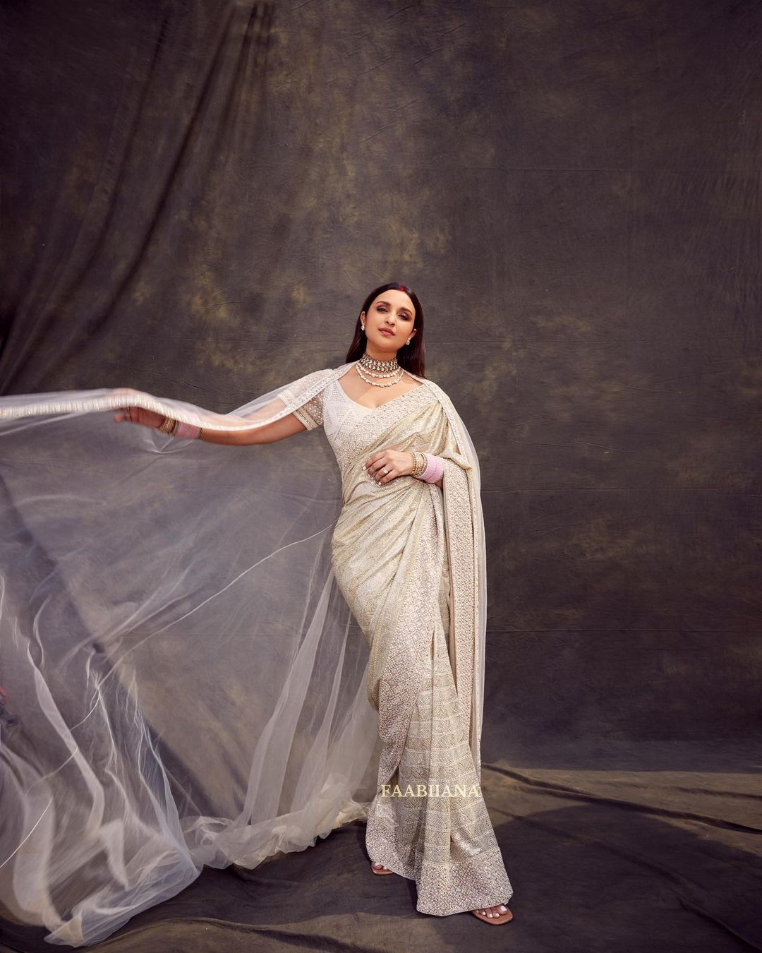 Parineeti Chopra in a white saree