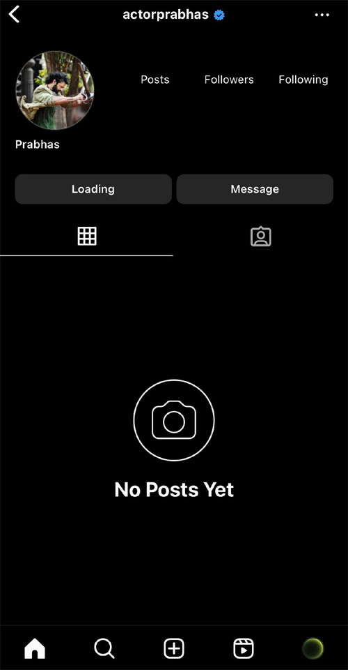 Prabhas Instagram account disappears