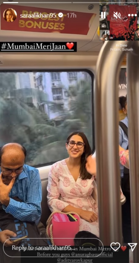 Sara Ali Khan enjoys a metro ride