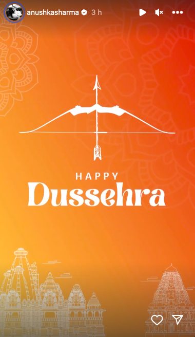 Anushka Sharma shares post on Dussehra