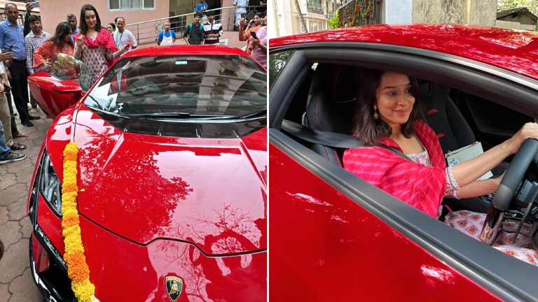 shraddha kapoor driving new car lamborghini,