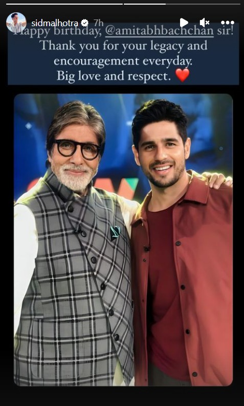 Sidharth Malhotra wish Big B on his birthday