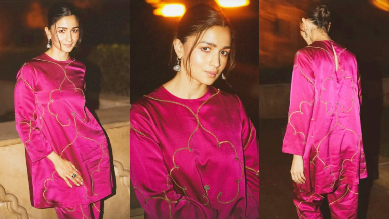 Alia Bhatt Makes Post Wedding Appearance In Pink Floral Kurta Set Similar  To Katrina Kaif