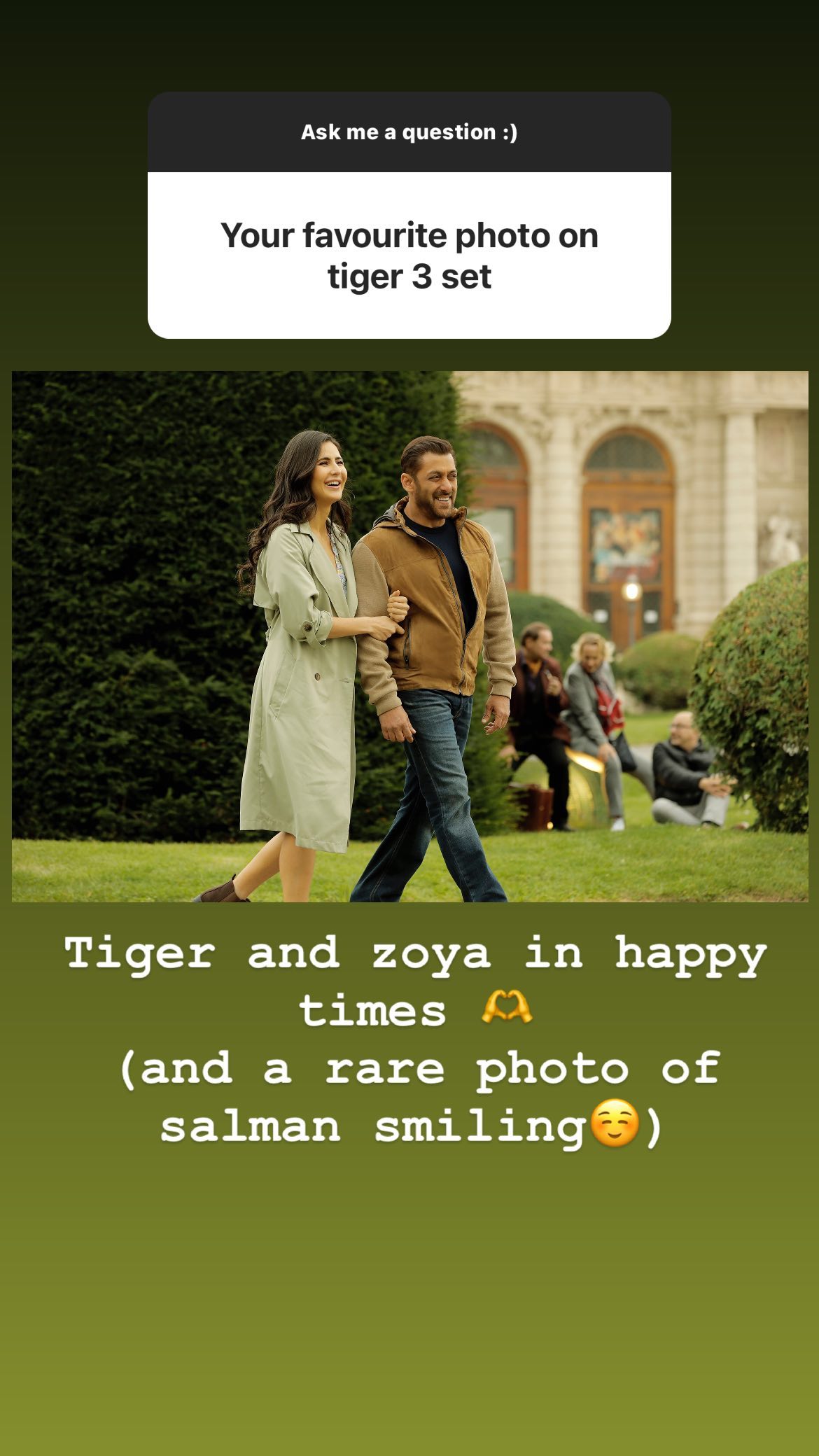 Katrina Kaif shares the best picture from Tiger 3 sets