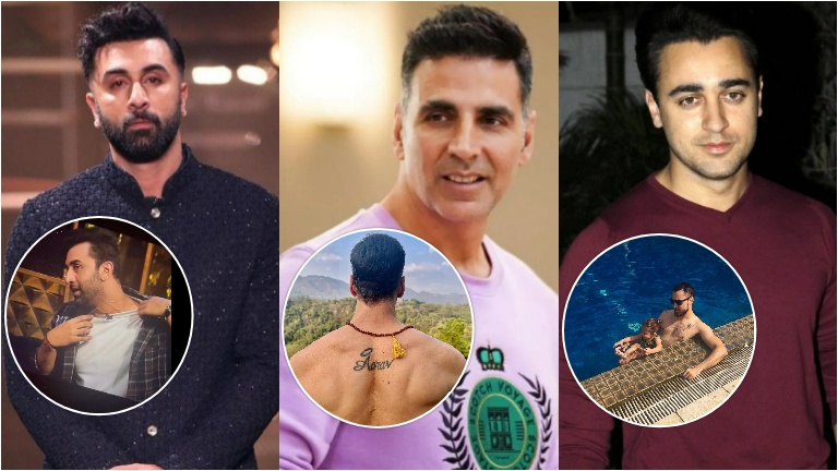 ranbir kapoor, akshay kumar, imran khan, bollywood actors tattoos