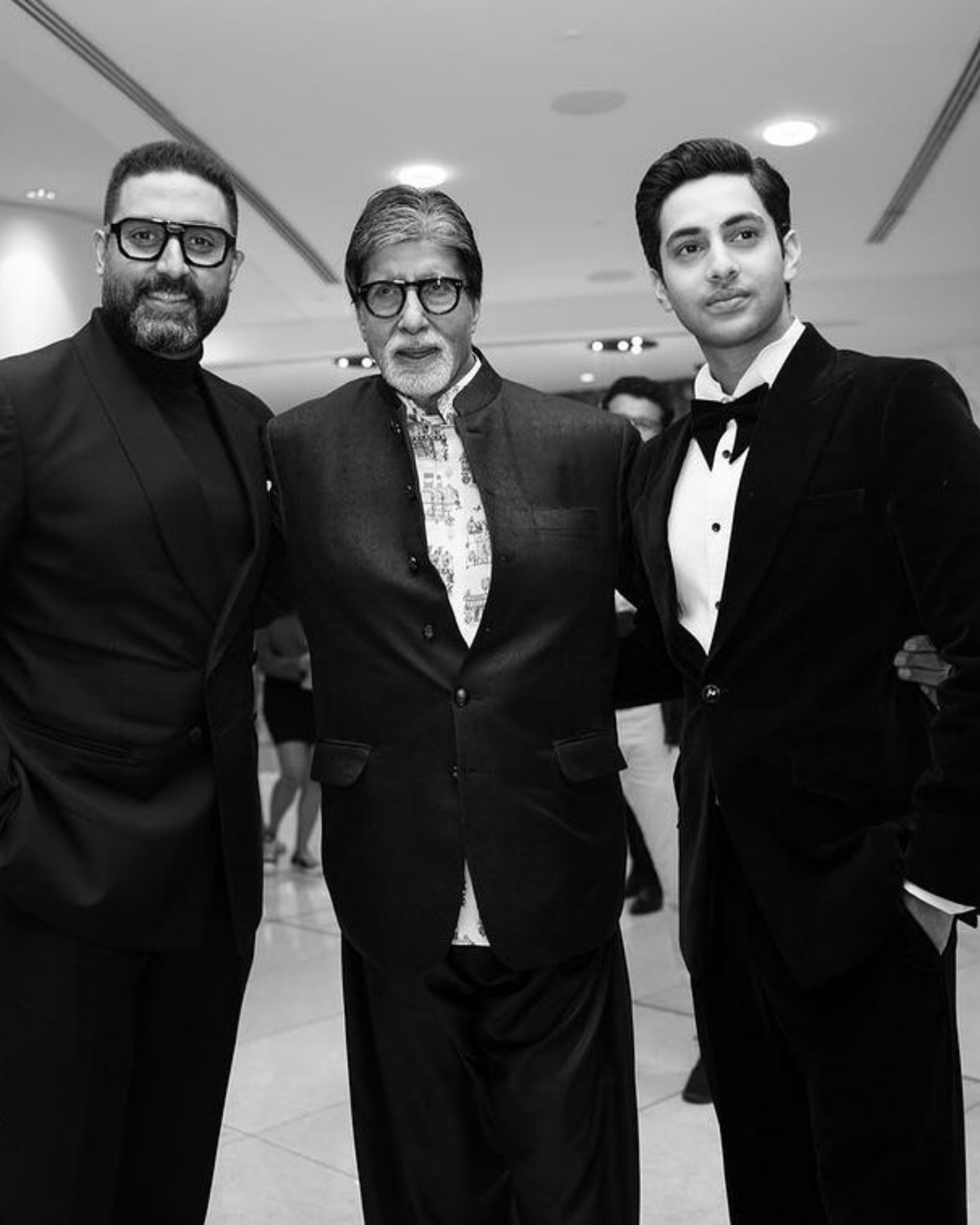 Amitabh Bachchan, Abhishek Bachchan and Agastya Nanda at The Archies screening