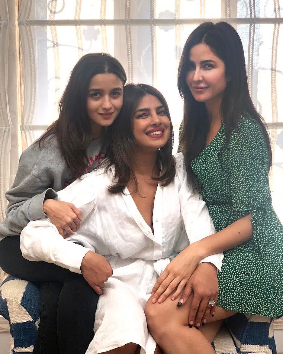 Priyanka Chopra poses with Alia Bhatt and Katrina Kaif