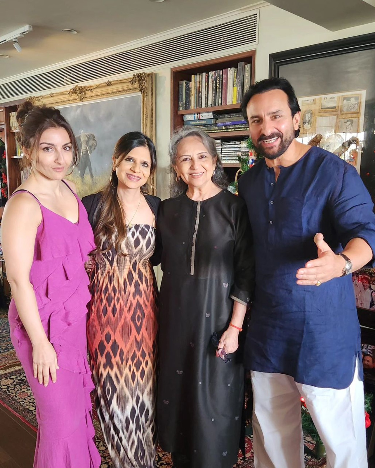 Sharmila Tagore poses with her kids