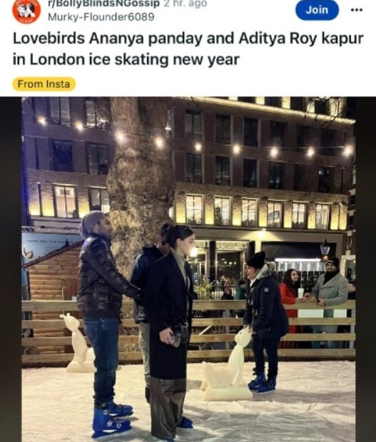 Ananya Panday and Aditya Roy Kapur spotted ice-skating in London