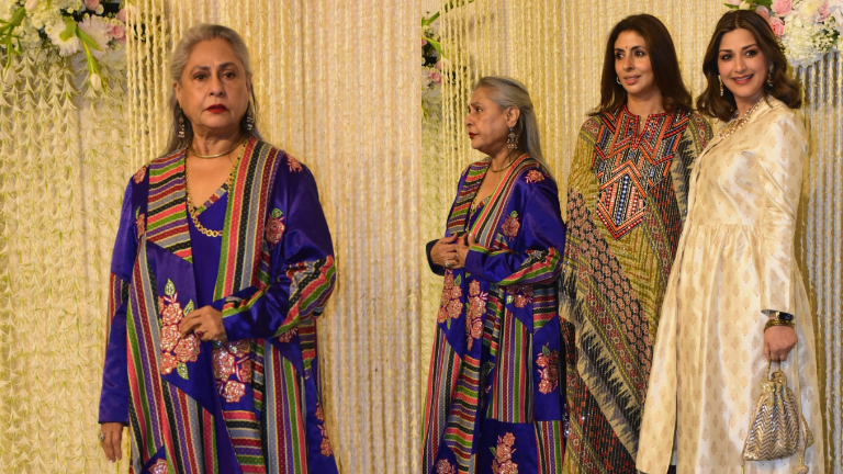 jaya bachchan, ira khan and nupur shikhare wedding reception, shweta bachchan, sonali bendre