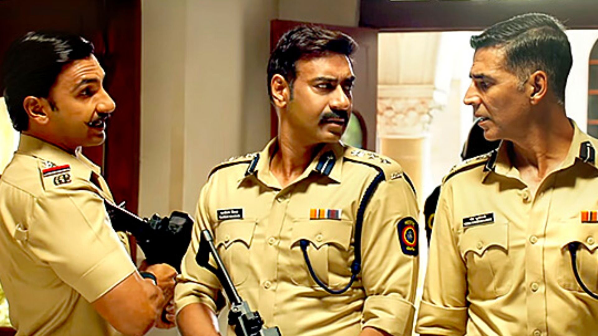 Ranveer Singh, Ajay Devgn, and Akshay Kumar in Sooryavasnhi