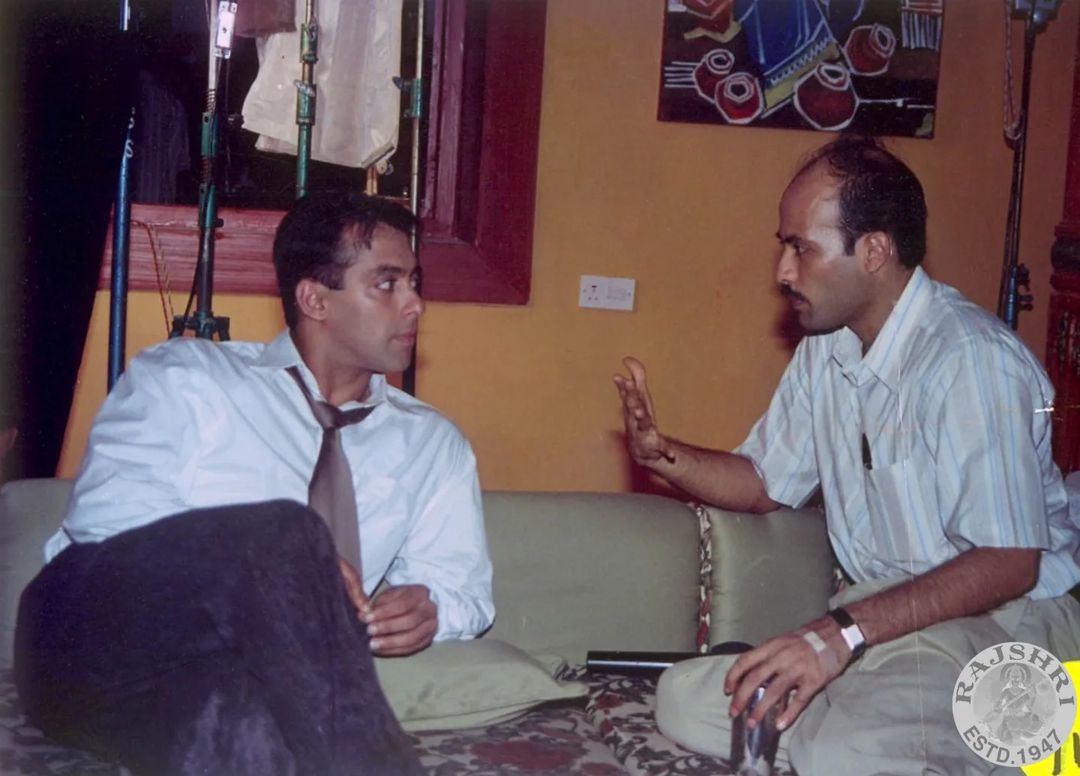 Salman Khan and Sooraj Barjatya on the sets