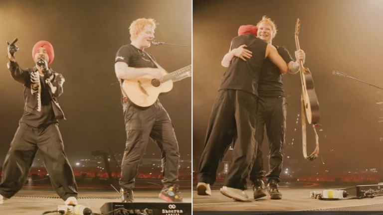 Ed Sheeran sings with Diljit Dosanjh in Punjabi at his Mumbai concert