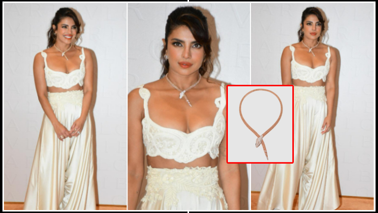 Priyanka Chopra looks chic in white coord with Bvlgari serpenti necklace worth over Rs 58 lakhs