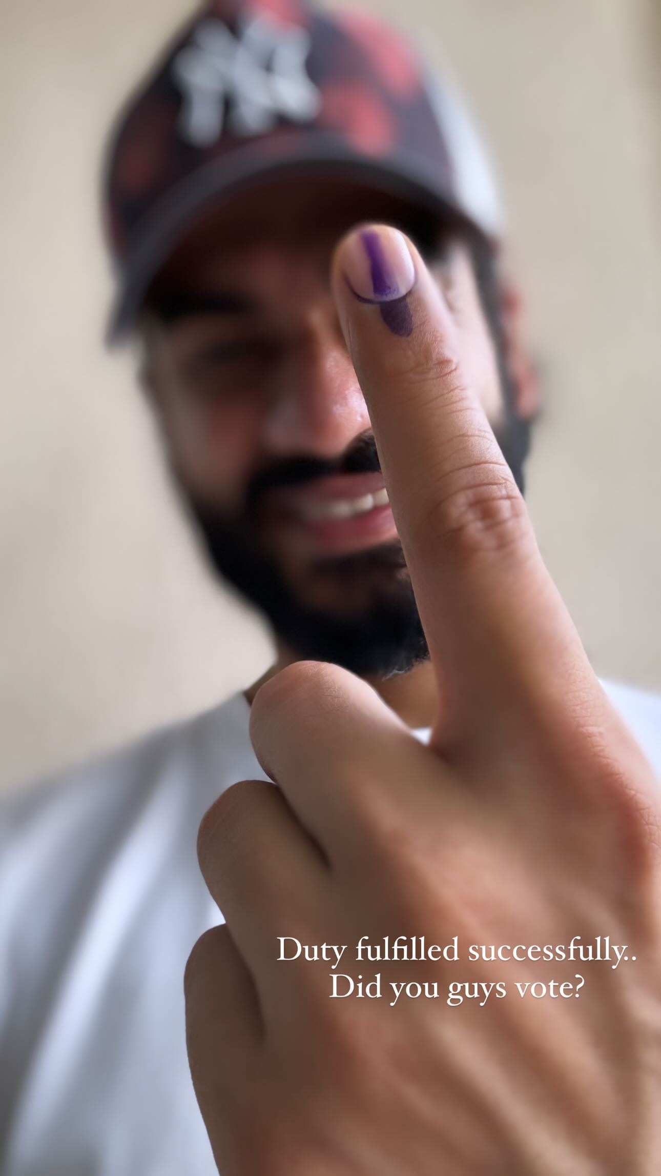 Sunny Kaushal shares a selfie with his inked finger
