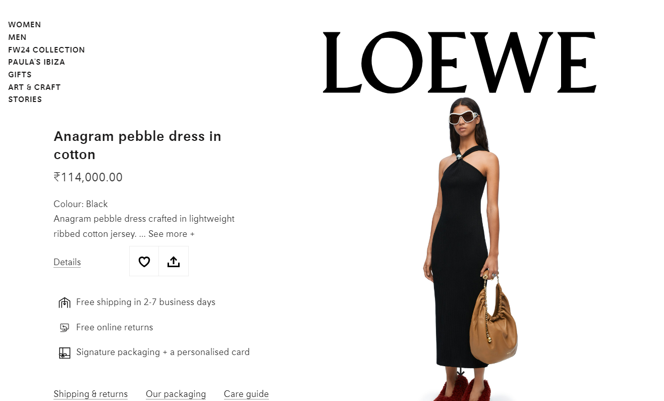 Cost of the Loewe dress