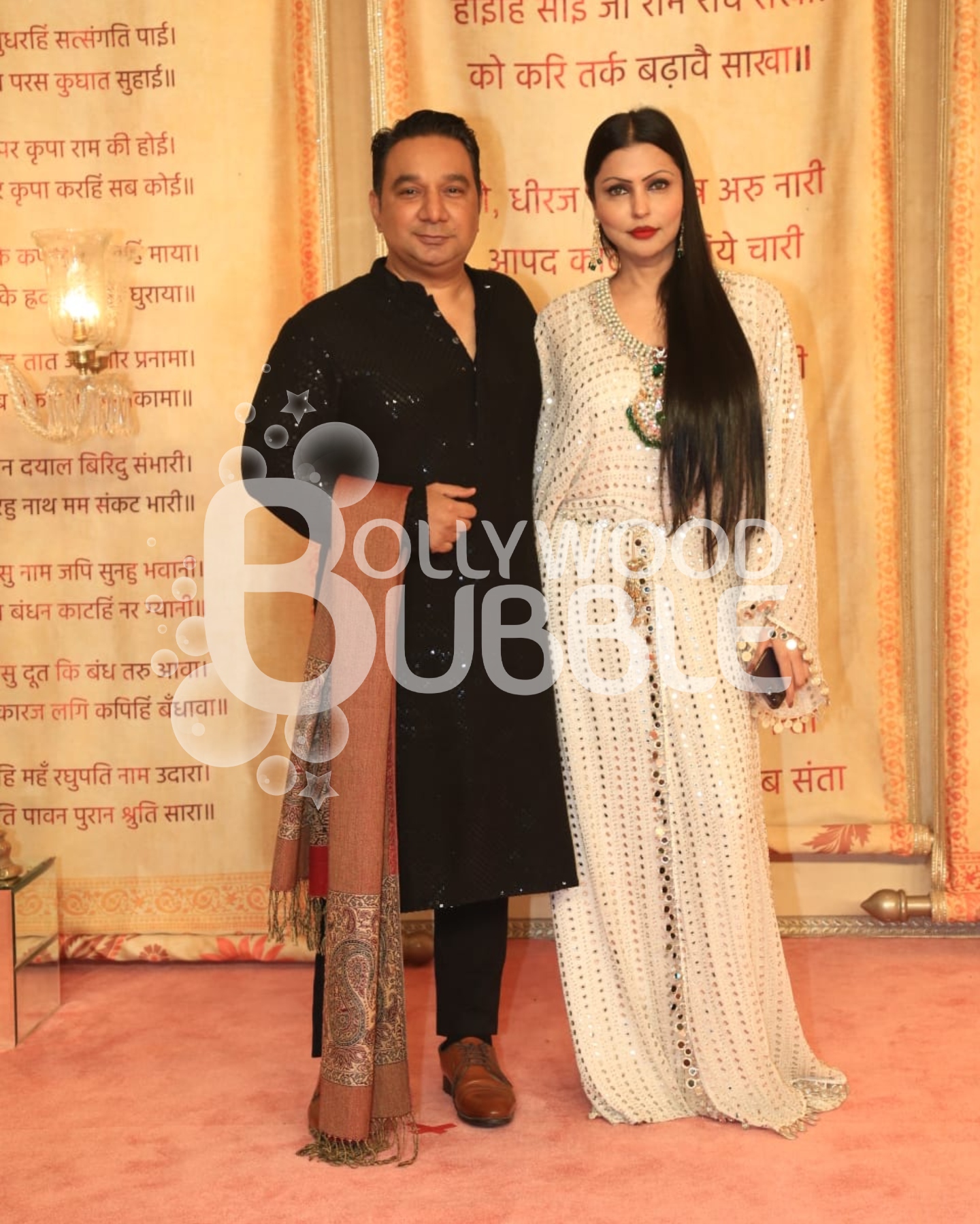 Ahmad Khan with wife at Anant Ambani-Radhika Merchant wedding reception