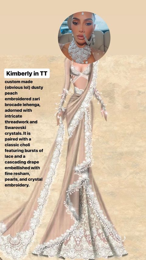 Kim Kardashian's outfit's sketch