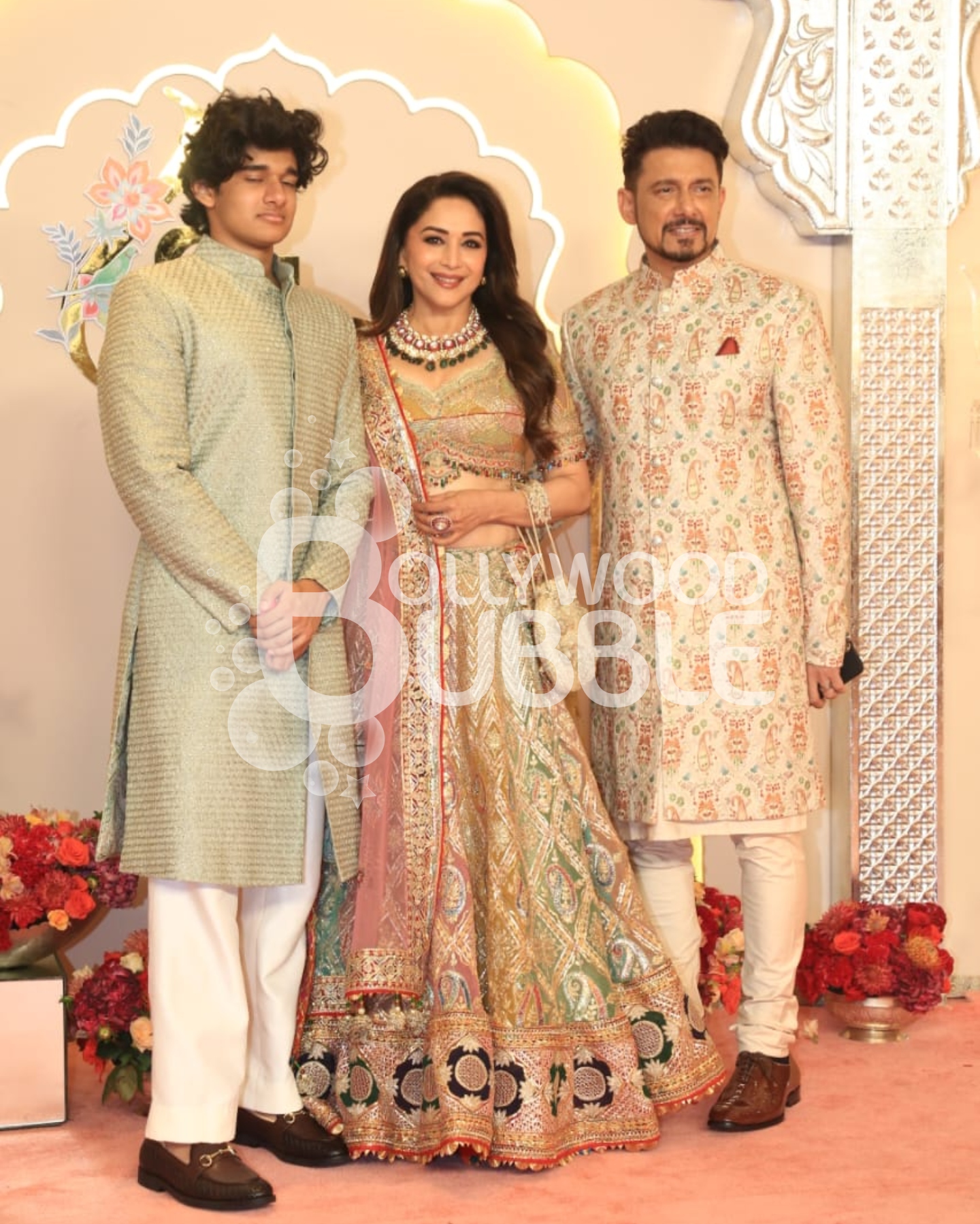 Madhuri Dixit, Shriram Nene and son at Anant Ambani-Radhika Merchant wedding