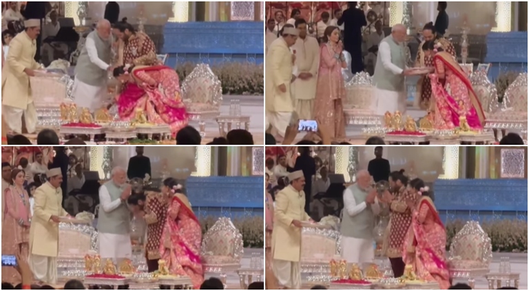 Narendra Modi blesses Anant Ambani & Radhika Merchant; groom ...