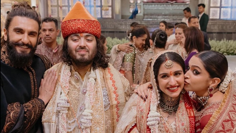 Ranveer Singh and Deepika Padukone share an UNSEEN pic to wish Anant Ambani and Radhika Merchant for their wedding