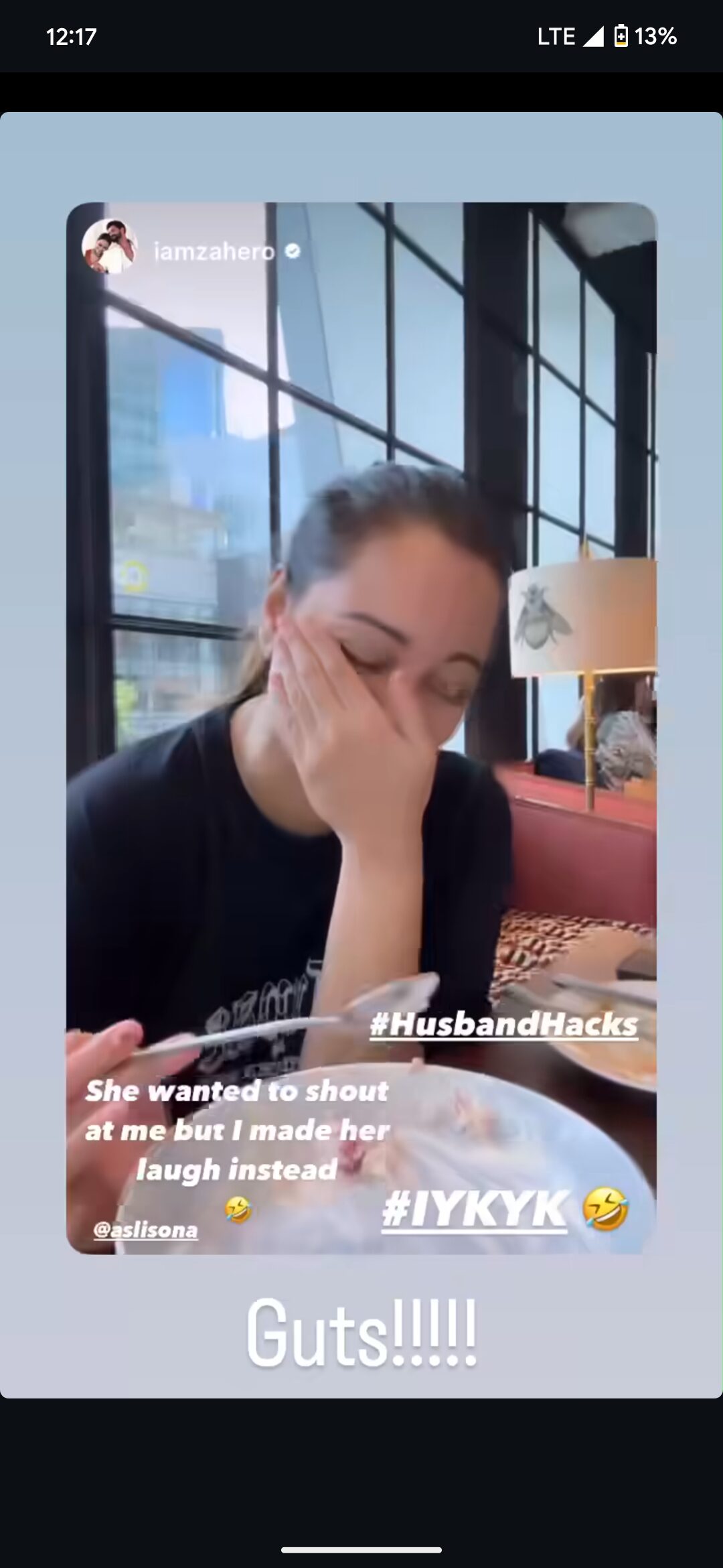 Sonakshi enjoys her food as she can't stop laughing