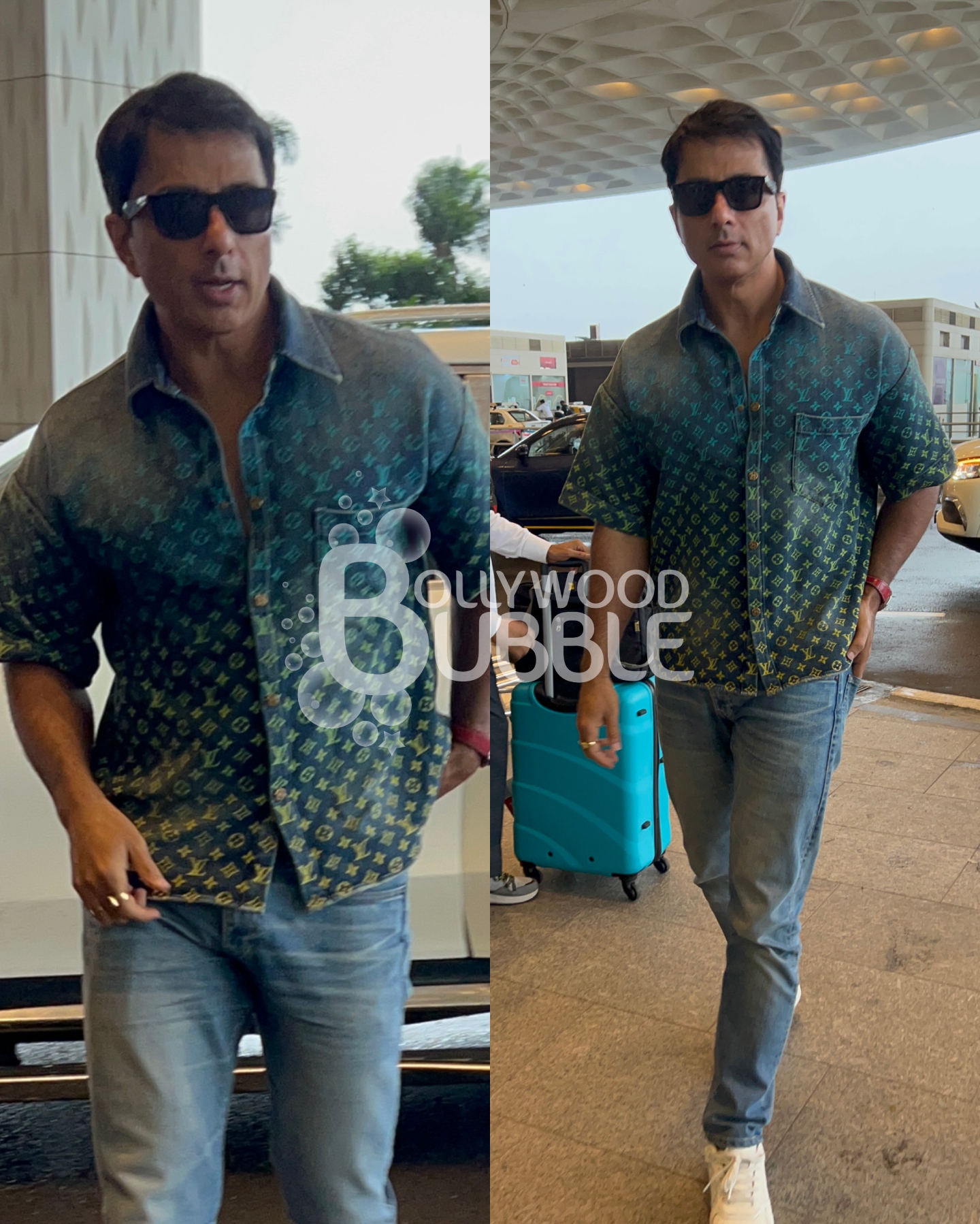 Sonu Sood plays it cool in jeans and a shirt at Mumbai airport