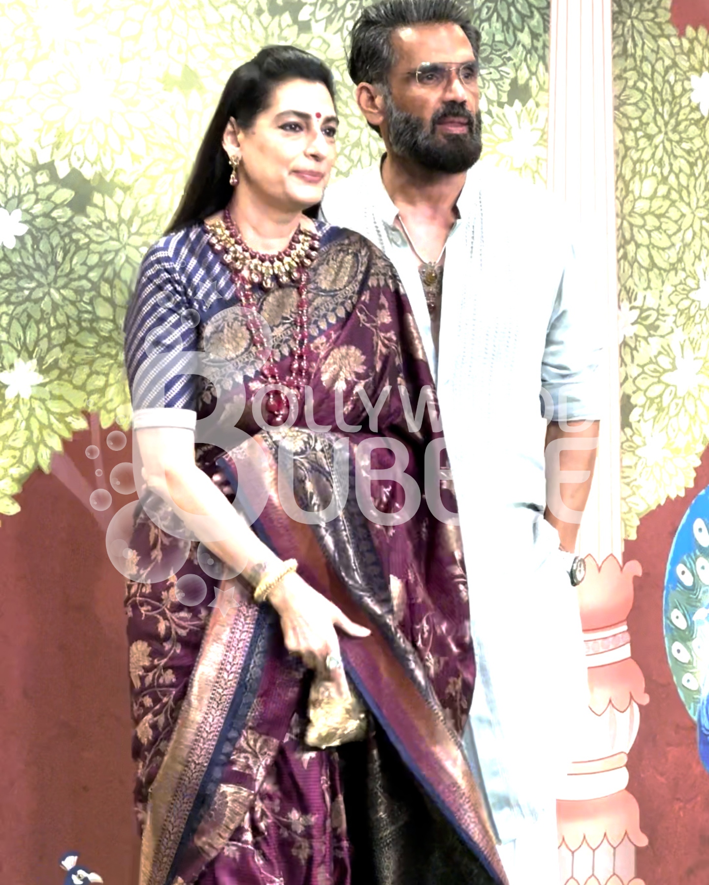 Suniel Shetty & Mana at Anant Ambani-Radhika Merchant Aashirwad function