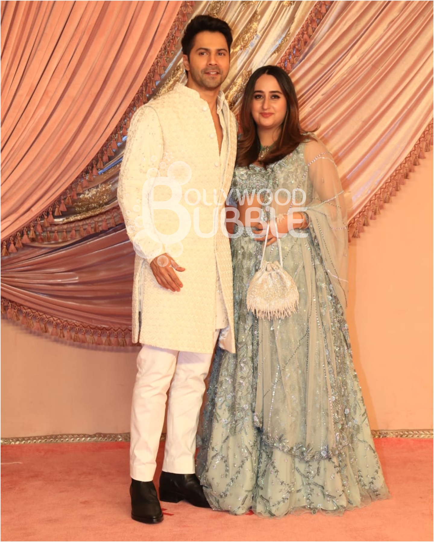 Varun Dhawan and Natasha Dalal at Anant Ambani and Radhika Merchant's Sangeet ceremony