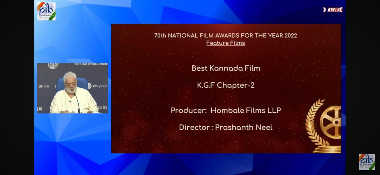 KGF 2 wins best Kannada National film awards