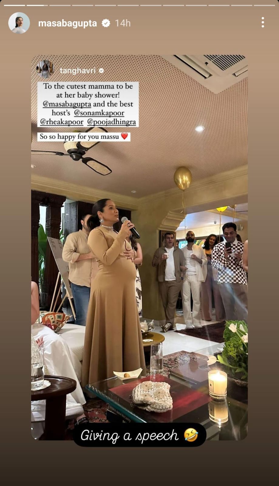 Masaba Gupta at her baby shower