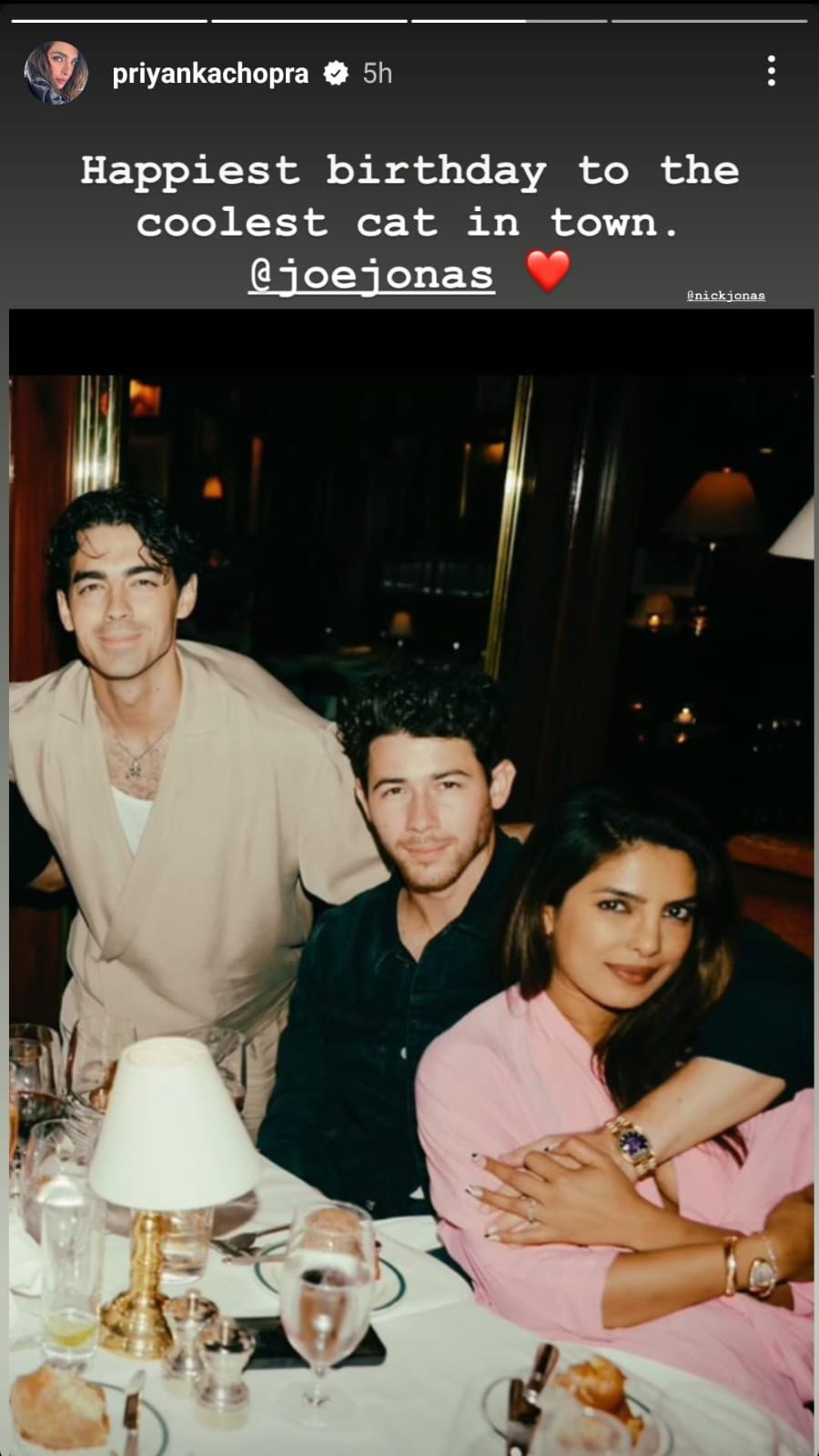 Priyanka Chopra's birthday wish for Joe Jonas