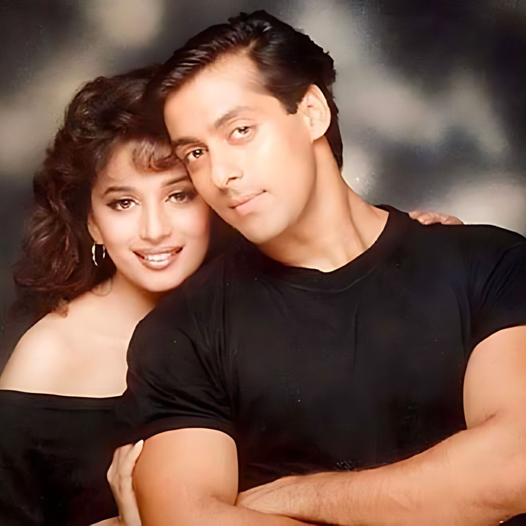 Salman Khan and Madhuri Dixit twin in black casuals