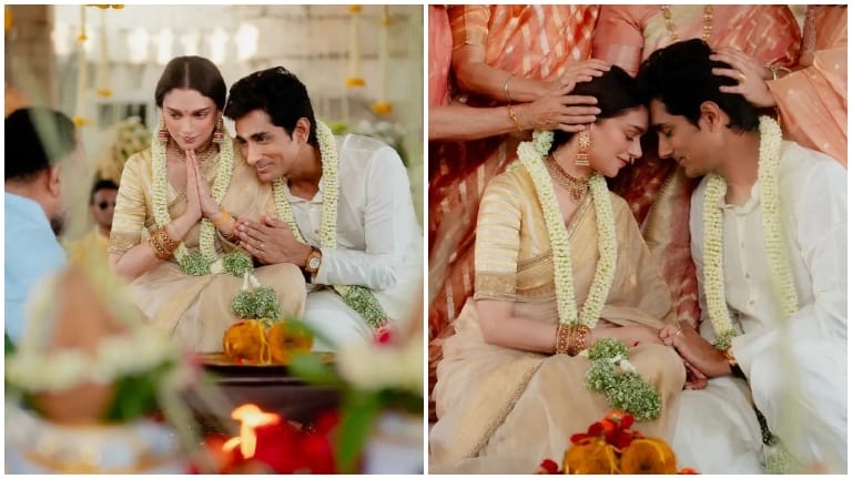 Meet Mr & Mrs Adu-Siddhu: Aditi Rao Hydari and Siddharth tie the knot in an intimate temple ceremony: First pics out!