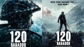 farhan akhtar, maj shaitan singh pvc, 120 bahadur, 120 bahadur posters, 120 bahadur motion posters,