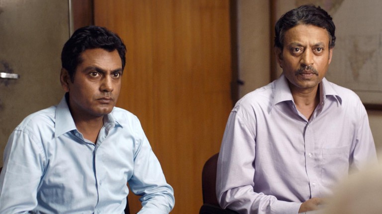 Irrfan Khan & Nawazuddin Siddiqui in a scene from The Lunchbox