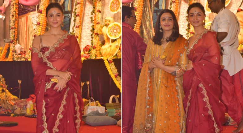 alia bhatt, durga puja pandal,